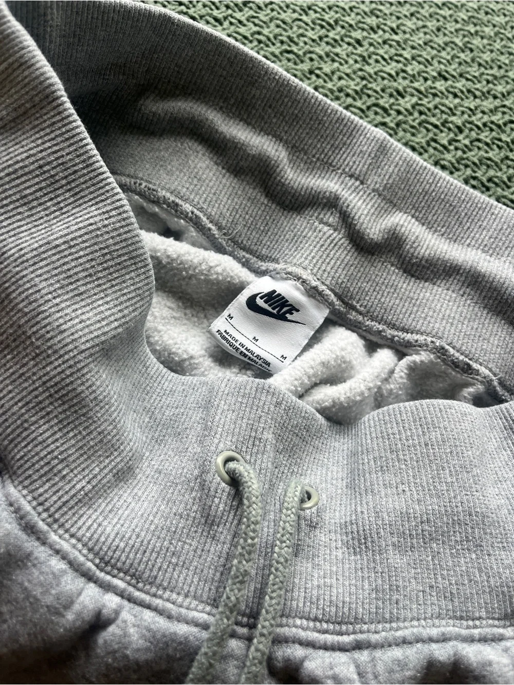 Nike Light Grey Fleece Lounge Shorts with Drawstring